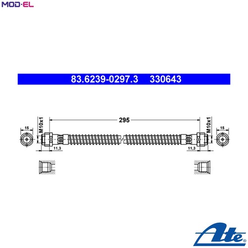 Brake hose 6239 0297 - hose, for