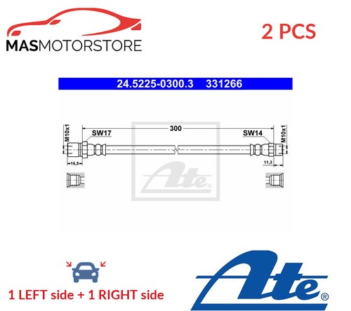 Brake hose line - front, ate