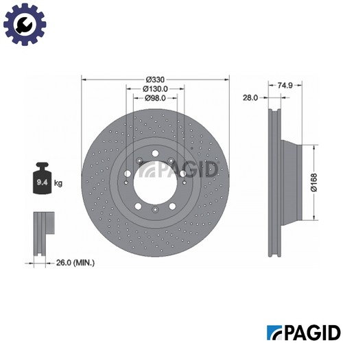 Brake disc 54536nhc - brake,