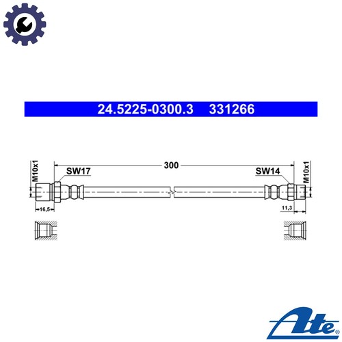 Brake hose 5225 0300 - brake, for